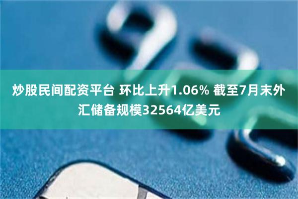 炒股民间配资平台 环比上升1.06% 截至7月末外汇储备规模32564亿美元