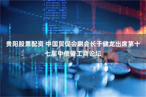 贵阳股票配资 中国贸促会副会长于健龙出席第十七届中俄蒙工商论坛