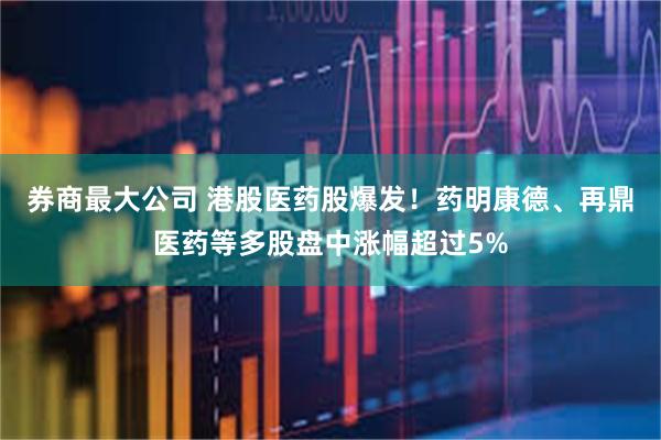 券商最大公司 港股医药股爆发！药明康德、再鼎医药等多股盘中涨幅超过5%