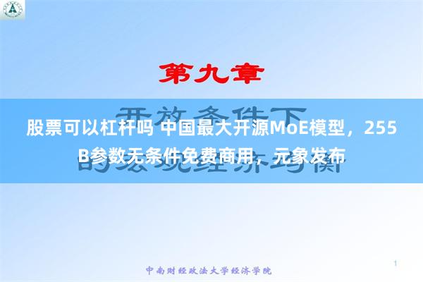 股票可以杠杆吗 中国最大开源MoE模型，255B参数无条件免费商用，元象发布