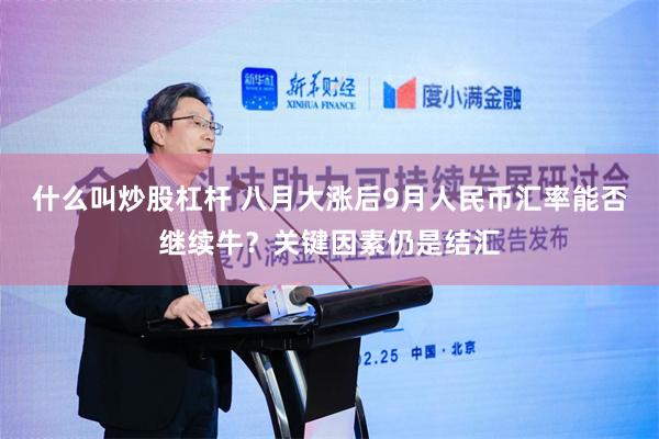什么叫炒股杠杆 八月大涨后9月人民币汇率能否继续牛？关键因素仍是结汇