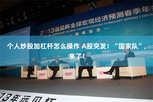 个人炒股加杠杆怎么操作 A股突发！“国家队”，来了！