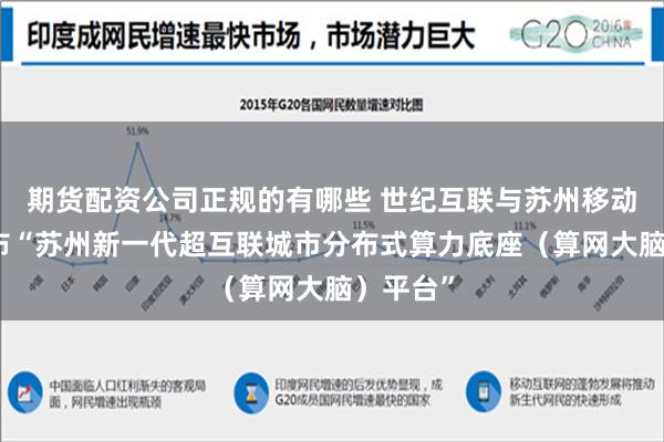 期货配资公司正规的有哪些 世纪互联与苏州移动联合发布“苏州新一代超互联城市分布式算力底座（算网大脑）平台”