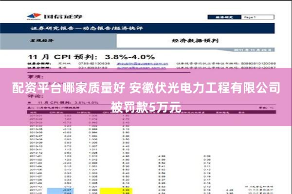 配资平台哪家质量好 安徽伏光电力工程有限公司被罚款5万元