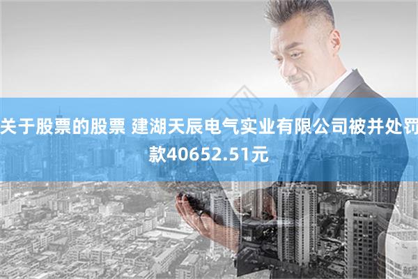关于股票的股票 建湖天辰电气实业有限公司被并处罚款40652.51元
