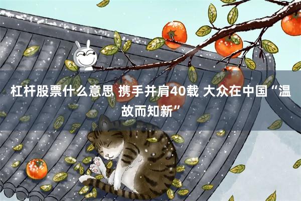 杠杆股票什么意思 携手并肩40载 大众在中国“温故而知新”
