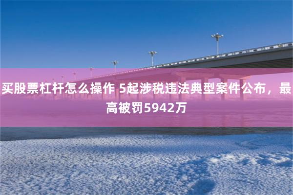买股票杠杆怎么操作 5起涉税违法典型案件公布，最高被罚5942万