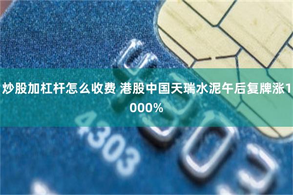 炒股加杠杆怎么收费 港股中国天瑞水泥午后复牌涨1000%