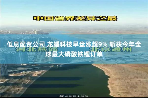 低息配资公司 龙蟠科技早盘涨超9% 斩获今年全球最大磷酸铁锂订单