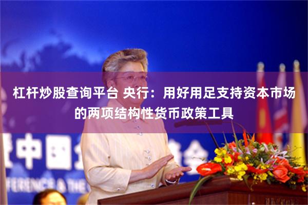 杠杆炒股查询平台 央行：用好用足支持资本市场的两项结构性货币政策工具
