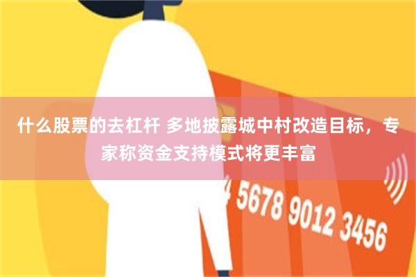 什么股票的去杠杆 多地披露城中村改造目标，专家称资金支持模式将更丰富