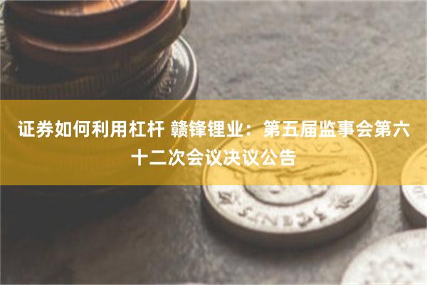证券如何利用杠杆 赣锋锂业：第五届监事会第六十二次会议决议公告