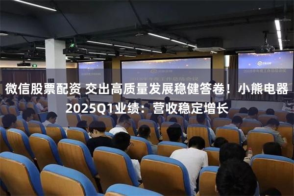 微信股票配资 交出高质量发展稳健答卷！小熊电器2025Q1业绩：营收稳定增长
