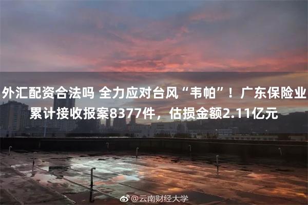 外汇配资合法吗 全力应对台风“韦帕”！广东保险业累计接收报案8377件，估损金额2.11亿元