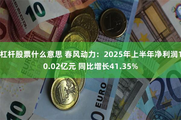 杠杆股票什么意思 春风动力：2025年上半年净利润10.02亿元 同比增长41.35%